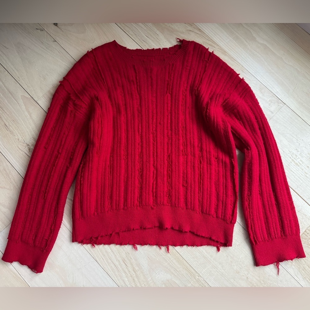 RtA Emmet Distressed Pullover Sweater